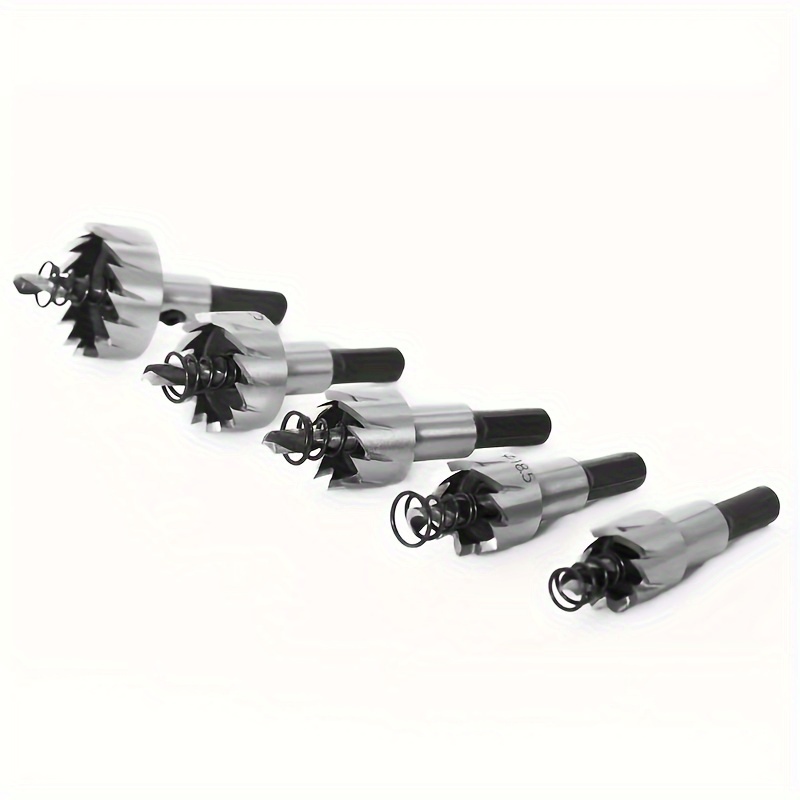 5pcs HSS Drill Bit Set with Tips | 16/18.5/20/25/30mm for Metal Wood, Bright End, Slow Spiral Flute, Triangle Shank, BUFF STACK FULL - Image 5