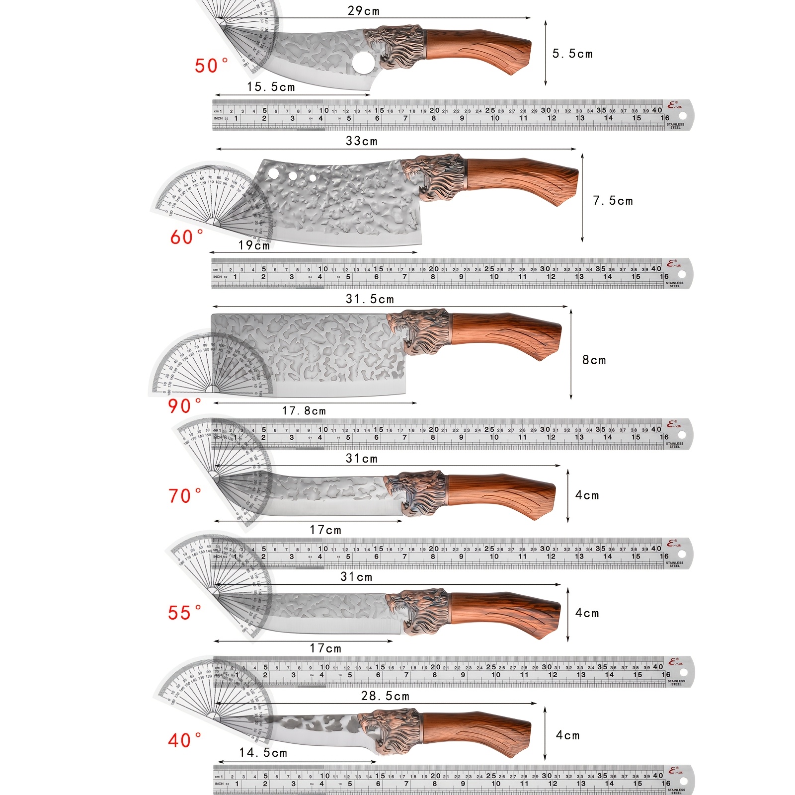 7pcs Kitchen Chef Knife Set; High Quality Chef's Knife; High Hardness Quality Steel Blade, Sharp and Durable; Essential Knives for Home Kitchen/dining; Meat Slicer Knife; Vegetable Knife; Fruit Knife; Butcher Knife; Chicken Deboning Scissors. - Image 10