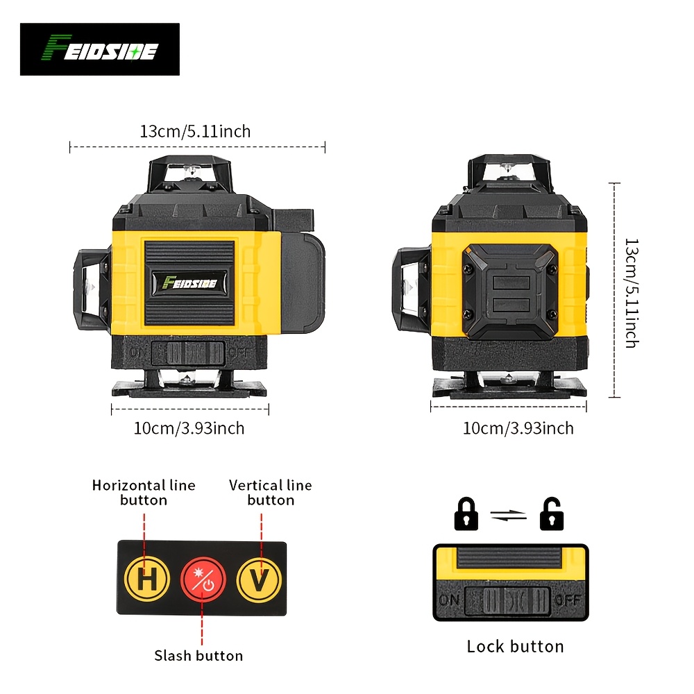 Professional 16-Line Laser Level 360 Self Leveling, 2x 3000mAh Batteries | Remote | Laser Level with 39"Adjustable Tripod, Lazer Leveler Tool for Picture Hanging, Construction, Tile, Renovation, Wall Floor Alignment,laser Level with Tripod - Image 5