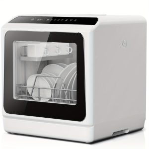 ICYGLEE Portable Mini Dishwasher, Compact Countertop Dishwasher, Equipped with a 5-Liter Built-In Water Tank, Ideal for Apartments And Motorhomes, Offers 6 Modes And Baby Care, No Plumbing Installation Required