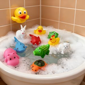 10pcs Cute Rubber Duck Toys | Colorful, Durable, Floating and Interactive Baby Bath Toys, Ideal for Baby Shower Gifts