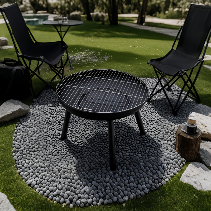 1 Set Foldable Outdoor Camping Fire Pit, Charcoal Stove, Wood-Burning Heater, Portable Design with Carbon Steel Base & Solid Iron Grate, Integrated Handle, Includes Bonus Mesh Net and Fire Hook – Ideal for Camping, Heating, and Multi-Scene Use - Image 9