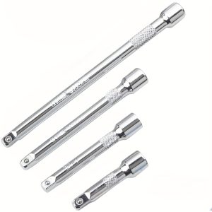 4pcs 1/4" Socket Extension Kit, Drive Socket Quarter Inch Wrench Ratchet Extension Bar Set, 2"/50mm, 3"/75mm, 4"/100mm, 6"/150mm, High-Quality CR-V Durable Material