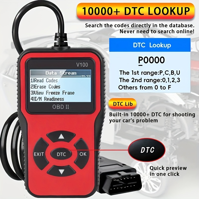 USB Powered OBD2 Car Scanner V100 - Engine Fault Code Reader & Diagnostic Tool - Compatible with All Vehicles Since 1996, Up to 36V, Without Battery - Image 6