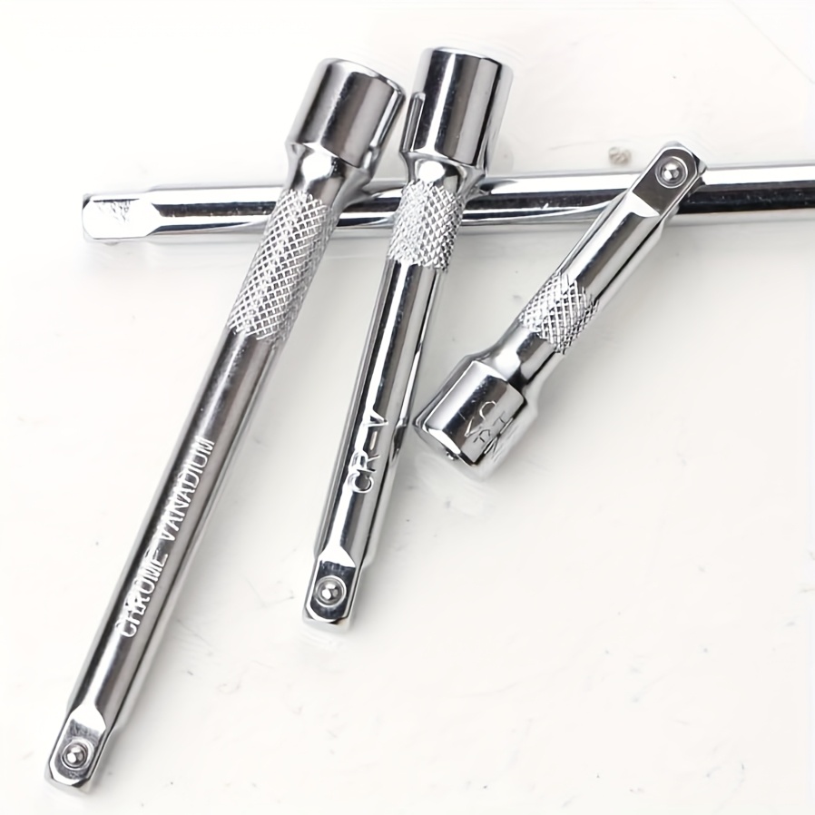 4pcs 1/4" Socket Extension Kit, Drive Socket Quarter Inch Wrench Ratchet Extension Bar Set, 2"/50mm, 3"/75mm, 4"/100mm, 6"/150mm, High-Quality CR-V Durable Material - Image 5