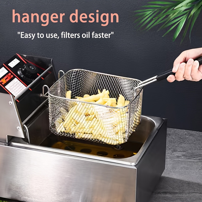 Multi-Functional Stainless Steel Fry Basket with Foldable Handle, Heat-Resistant Mesh, Suitable for Fries, Chicken Wings, and Snacks, Easy to Clean, Cooking Tool for Home and Commercial Kitchens, Frying Tool, Compact Cooking Tool, Easy-Clean Basket - Image 3