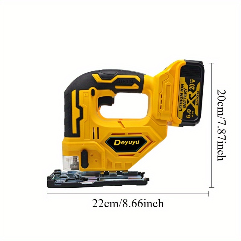 Deyuyu 3000RPM Brushless Cordless Jigsaw with LED Work Light for Dewalt 20V MAX Batteries(Batteries Not Included) 0°-45° Miter Cutting, 3 Track Settings for Straight/Curved/Bevel/Circular Cutting, Suitable for Home Improvement Use - Image 5