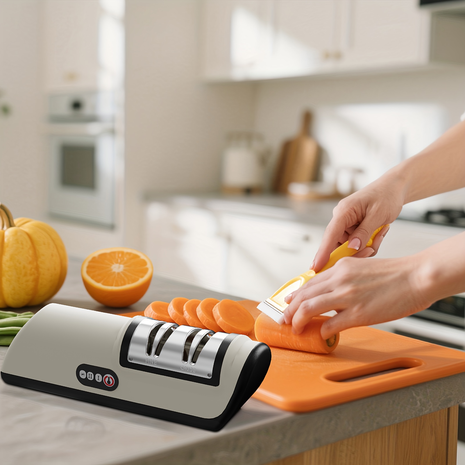 Electric Sharpening Tool, Professional 2-Stage Sharpener for 20 Degree Straight Edges, Sharpening And Polishing for Kitchen Tools | Black - Image 10