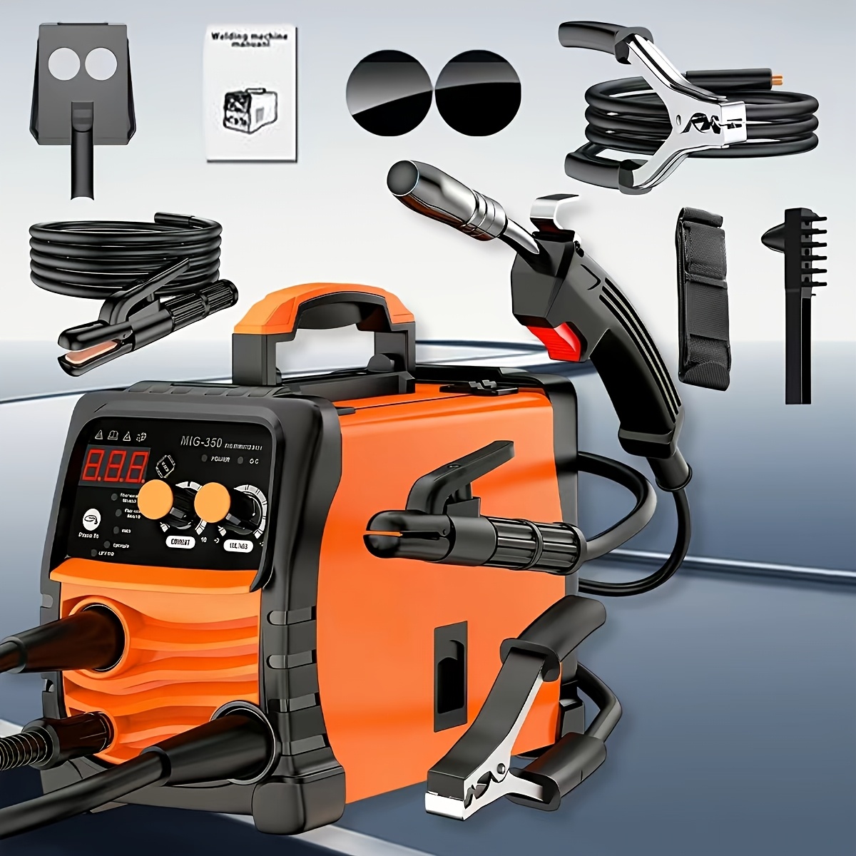 MIG-350/MIG-250 3 In 1 Welding Machine, 110V 60Hz 105A Gasless MIG/Stick ARC Welder With Orange Rubber Case, Complete Starter Kit Include Welding Wire, Rods, Mask Gloves, Portable Welder For Beginners Home Industrial Repair - Image 10