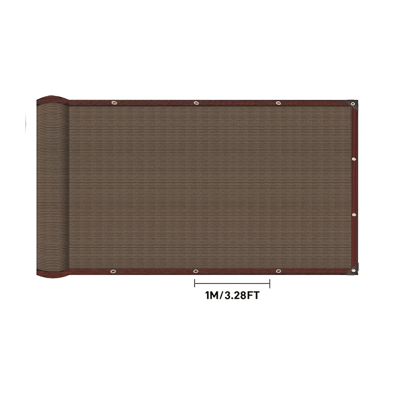 Shade Cloth, 90% Sunshade Rate Gardening Sunscreen Net, with Buckle Mesh Tarpaulin, Suitable for Plant Cover/Patio Sunshade/Garden Pergola/Greenhouse/Carport Kennel, Coffee Brown, 1pc - Image 8