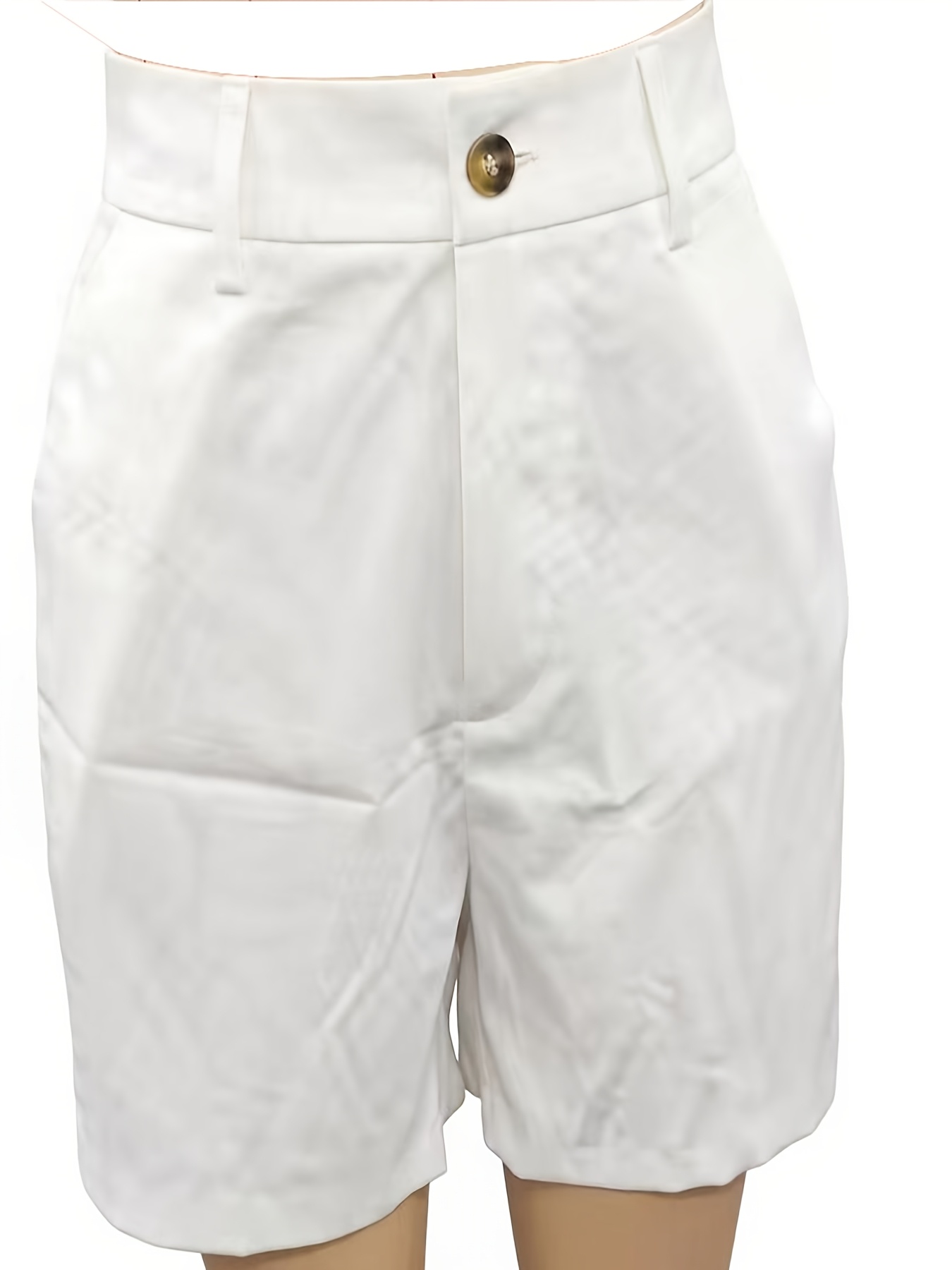 Directional, Solid-color Casual White-collar Work Shorts, Without a Belt - Image 3