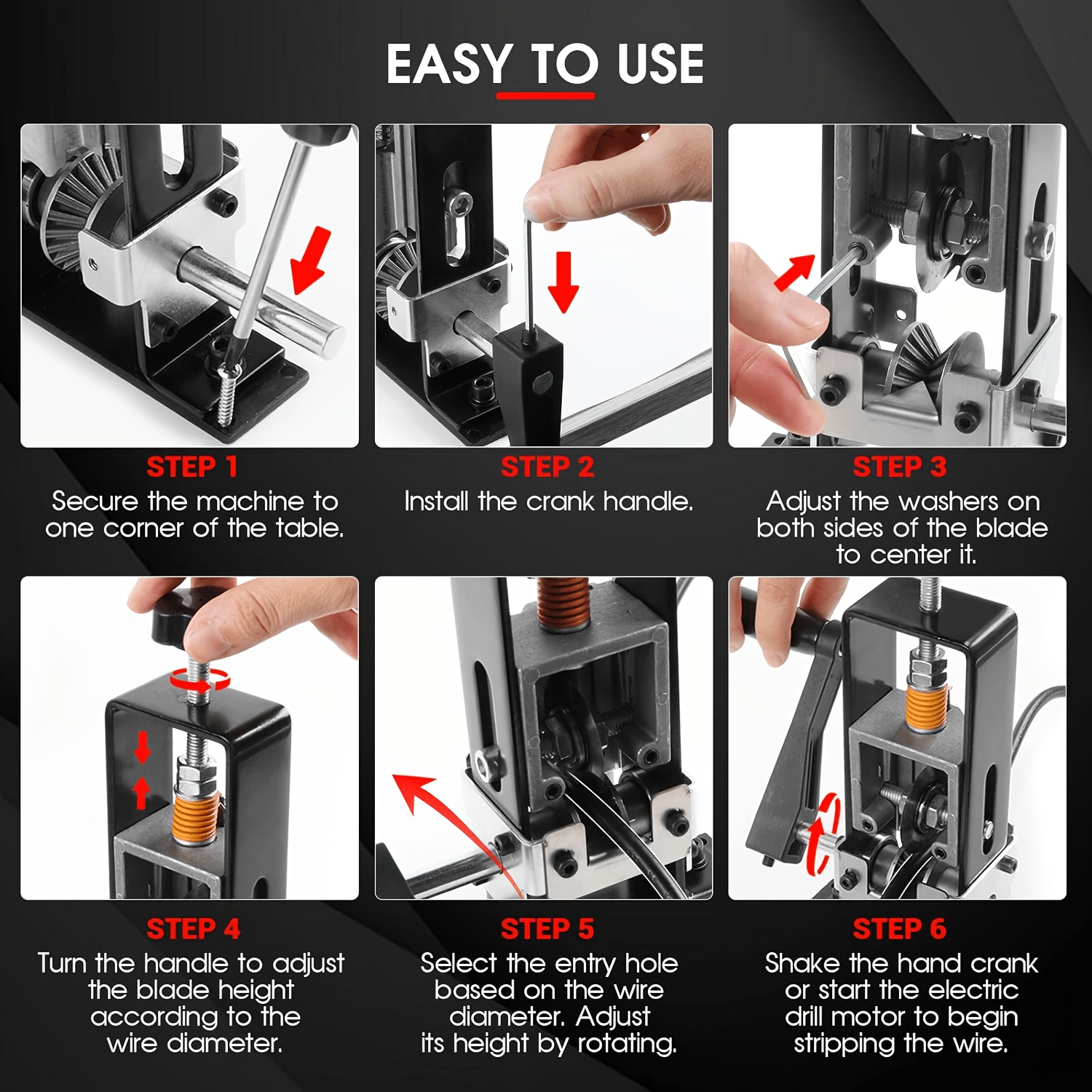 Electric Cable Peeler, Cable Stripper, 1-25Mm Stripping Machine, Stripping Tool, Cable Stripper for Cutting Stripping Scrap, Cable Peeler - Image 7