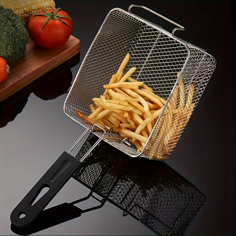 Multi-Functional Stainless Steel Fry Basket with Foldable Handle, Heat-Resistant Mesh, Suitable for Fries, Chicken Wings, and Snacks, Easy to Clean, Cooking Tool for Home and Commercial Kitchens, Frying Tool, Compact Cooking Tool, Easy-Clean Basket - Image 8