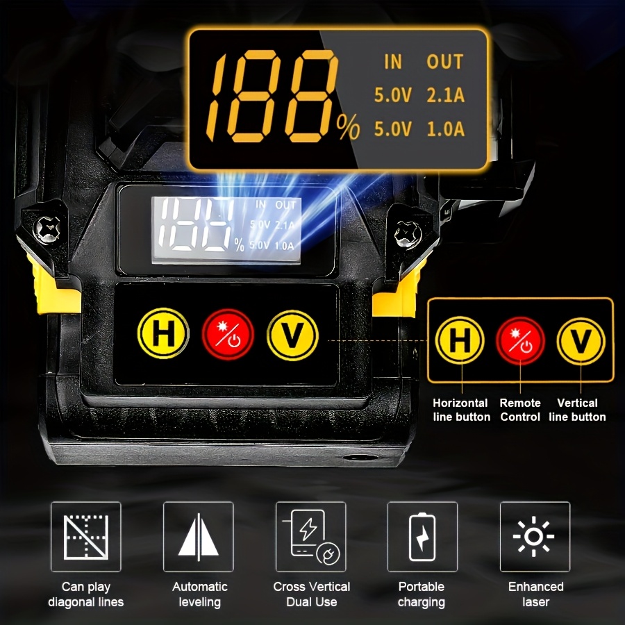 Professional 16-Line Laser Level 360 Self Leveling, 2x 3000mAh Batteries | Remote | Laser Level with 39"Adjustable Tripod, Lazer Leveler Tool for Picture Hanging, Construction, Tile, Renovation, Wall Floor Alignment,laser Level with Tripod - Image 4