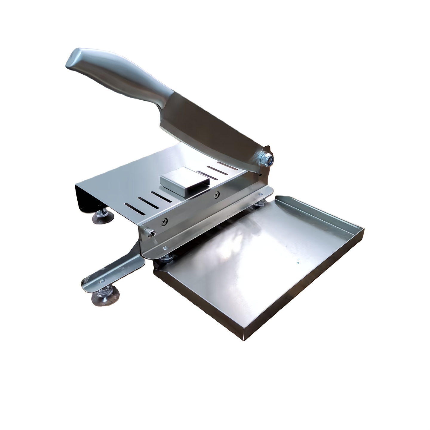 Easy Clean Stainless Steel Manual Meat Slicer and Bone Cutter - Non-Slip Base, Adjustable Blade, Rectangular Blade, Adjustable Thickness, Easily Cut Frozen Beef, Chops, Fruits and Vegetables - for Home Kitchens and Delis, Meat Grinder, Kitchen Gadget - Image 6