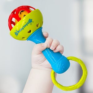 Baby-Grade Vibrating Hand Bell Toy for Sensory & Hearing Development - Grip Training, Soothing Tactile Stimulation with Colorful ABS Resin, Ideal Birthday Gift for Infants & Toddlers 0-3 Years (Green/Yellow), Infant Grip Training | Playful Design | Safe for Babies