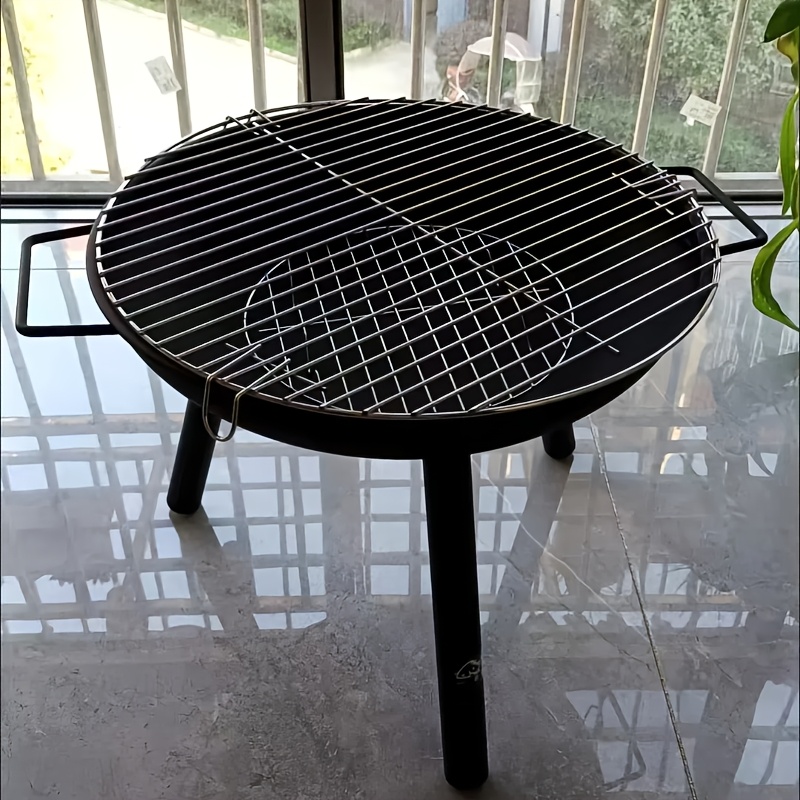 1 Set Foldable Outdoor Camping Fire Pit, Charcoal Stove, Wood-Burning Heater, Portable Design with Carbon Steel Base & Solid Iron Grate, Integrated Handle, Includes Bonus Mesh Net and Fire Hook – Ideal for Camping, Heating, and Multi-Scene Use - Image 8