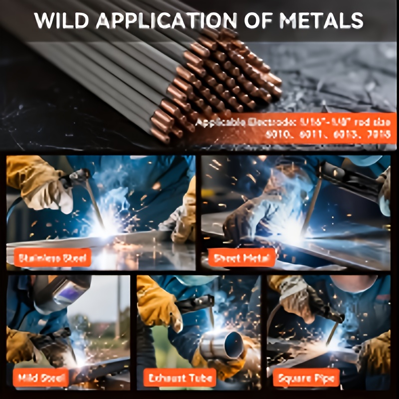 MIG-350/MIG-250 3 In 1 Welding Machine, 110V 60Hz 105A Gasless MIG/Stick ARC Welder With Orange Rubber Case, Complete Starter Kit Include Welding Wire, Rods, Mask Gloves, Portable Welder For Beginners Home Industrial Repair - Image 9