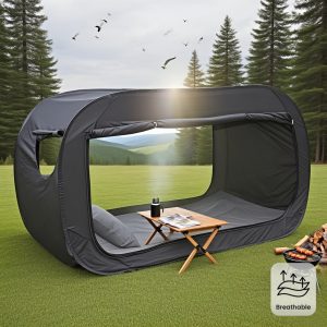 Camping Private Tent, 2-Door Tent Breathable And Shading Home Comfortable Easy Setup Enclosed Shelter Portable Mattress Double-Door Tent Reinforced Seams Shading Outdoor Camping Tent, Suitable for Indoor And Outdoor, Avoiding Mosquito Bites
