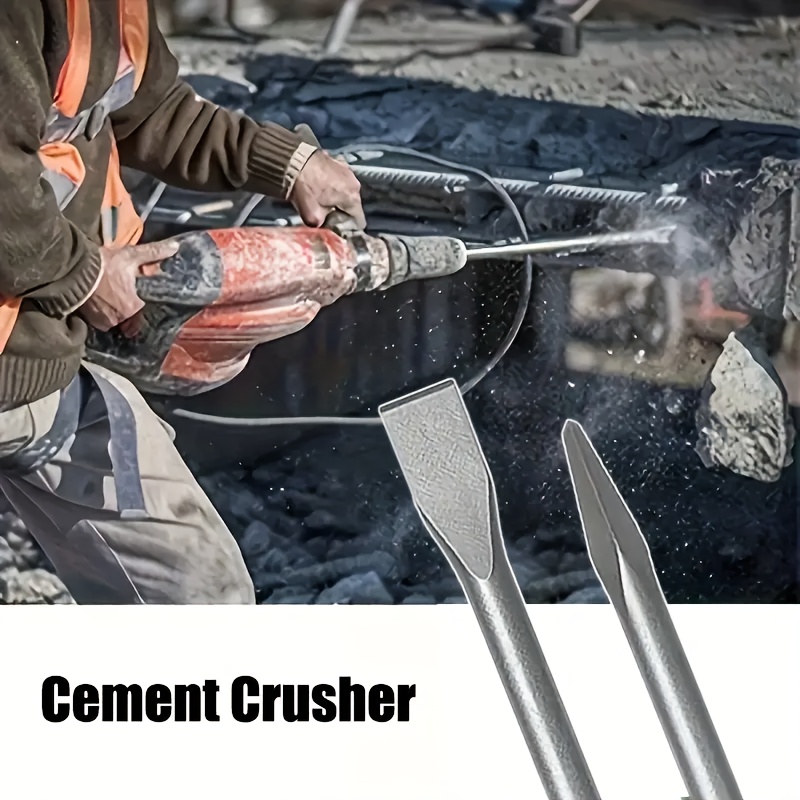 Sds- Plus Rotary Hammer Drill Chisel Set, Point Flat Scaling Chisels, 40CR Sds Plus Drill Bits for Masonry, Concrete, Brick, Stone, Tile Removal, 3pcs - Image 9