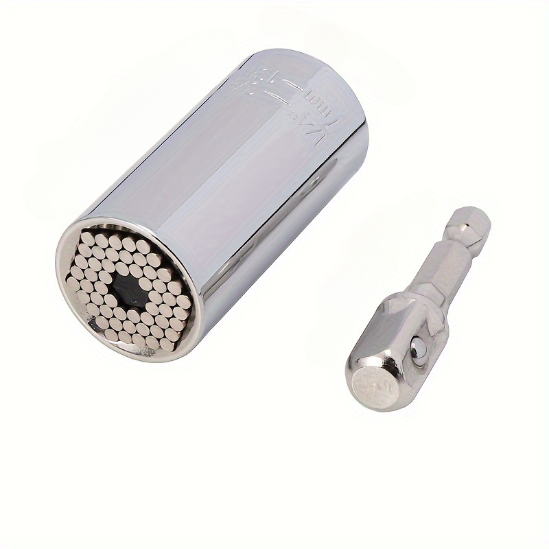 2pcs professional socket wrench set - stainless steel, adjustable 7-19mm, with ratchet wrench and drill bit adapter, alloy material, suitable for multiple applications, industrial tool kit - Image 2