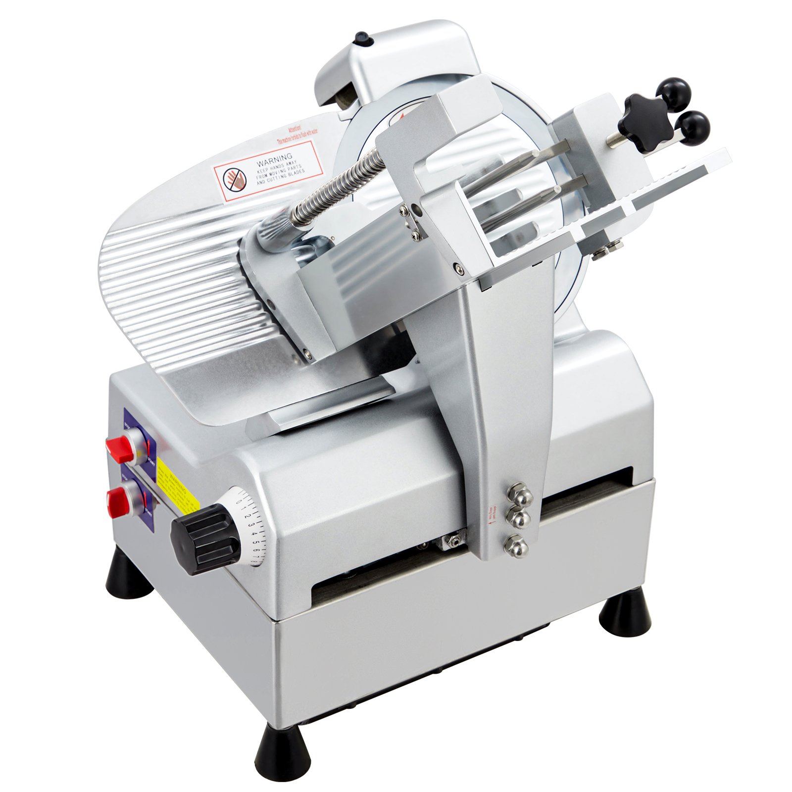 Automatic Meat Slicer Commercial Deli Slicer 10" 0-16mm Adjustable Thickness, Full Auto Dual-Motor, 304 SS and Al-Alloy Construction, 110V 660W White for Restaurant Butcher Shop