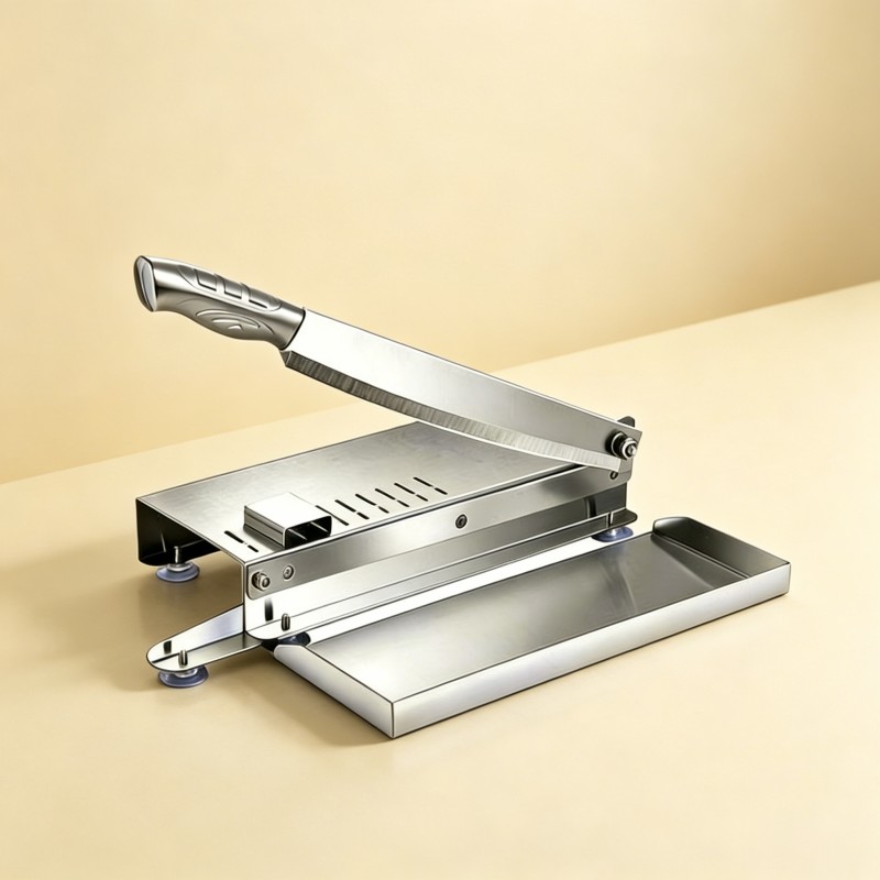 Expanded Cutting Platform Promotes Smooth Feeding Progress, Fine Adjustment Gears Realize Diversified Slicing Demands. Manual Meat Cutter Serves Group Events And Catering Shops to Process Bulk Meat And Daily Farm Produce &Meat Cleaver - Image 7