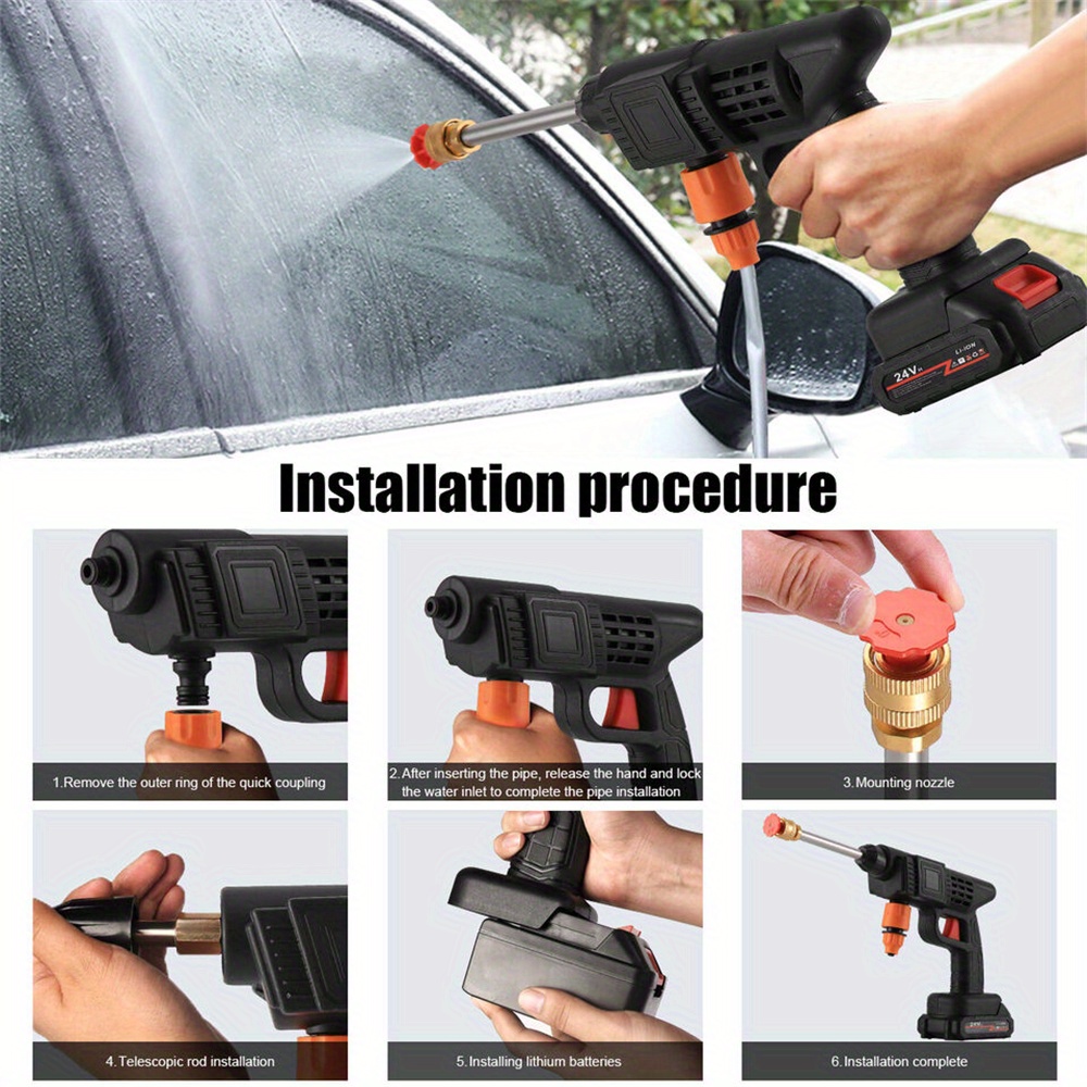 Cleaning Tools Car Wash Supplies Set 300W 30Bar High Pressure Washer Water Gun, High Pressure Cleaning Machine 196.85inch Hose, with Foam Sprayer, Multifunctional Nozzle - Image 11