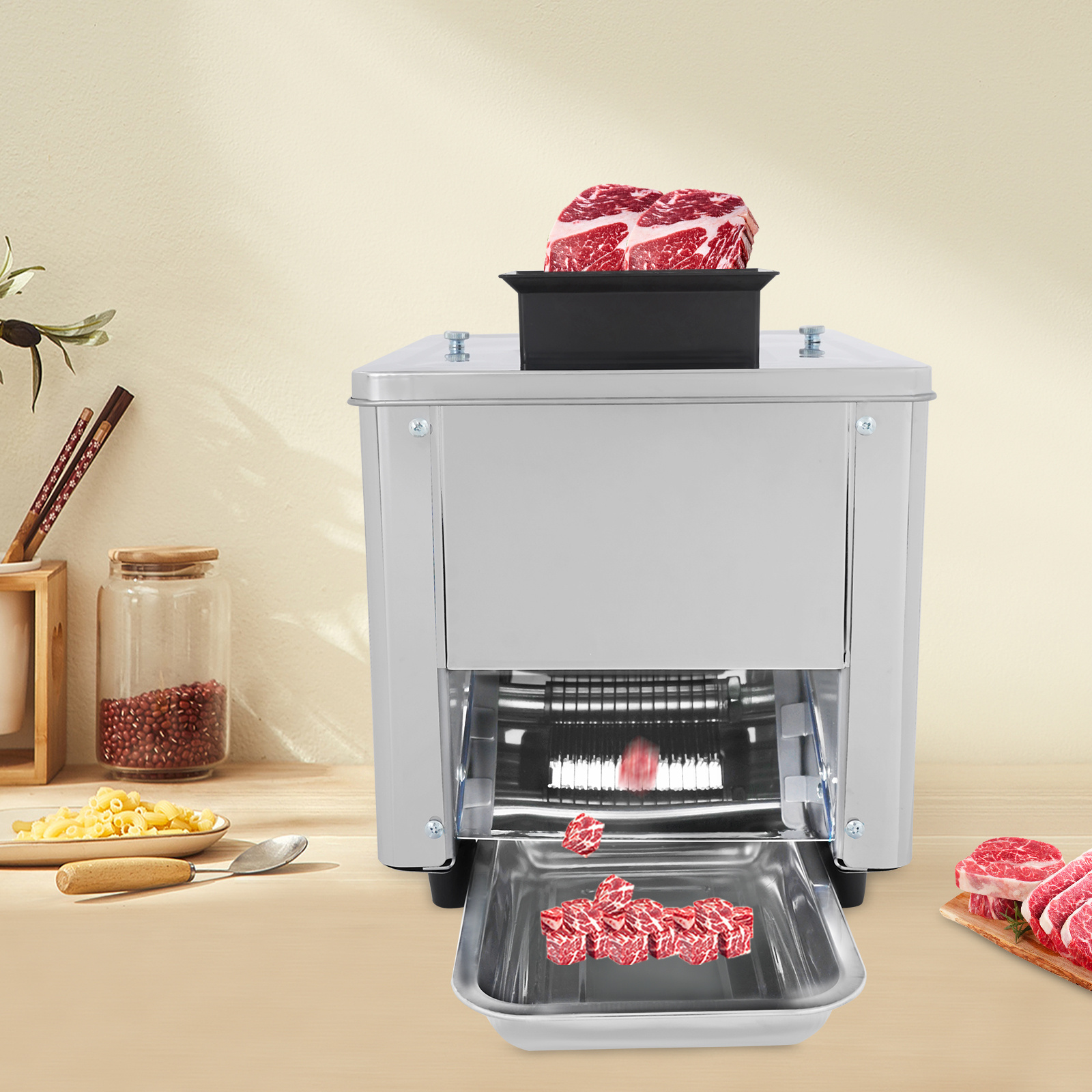 850W Electric Meat Slicer, 7Mm Stainless Steel Meat Cutter, Handles 330 Lbs. Per Hour, Ideal for Home Commercial Use, Cutting Boneless Pork, Chicken And Fish - Image 3