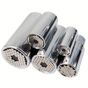 2pcs professional socket wrench set - stainless steel, adjustable 7-19mm, with ratchet wrench and drill bit adapter, alloy material, suitable for multiple applications, industrial tool kit