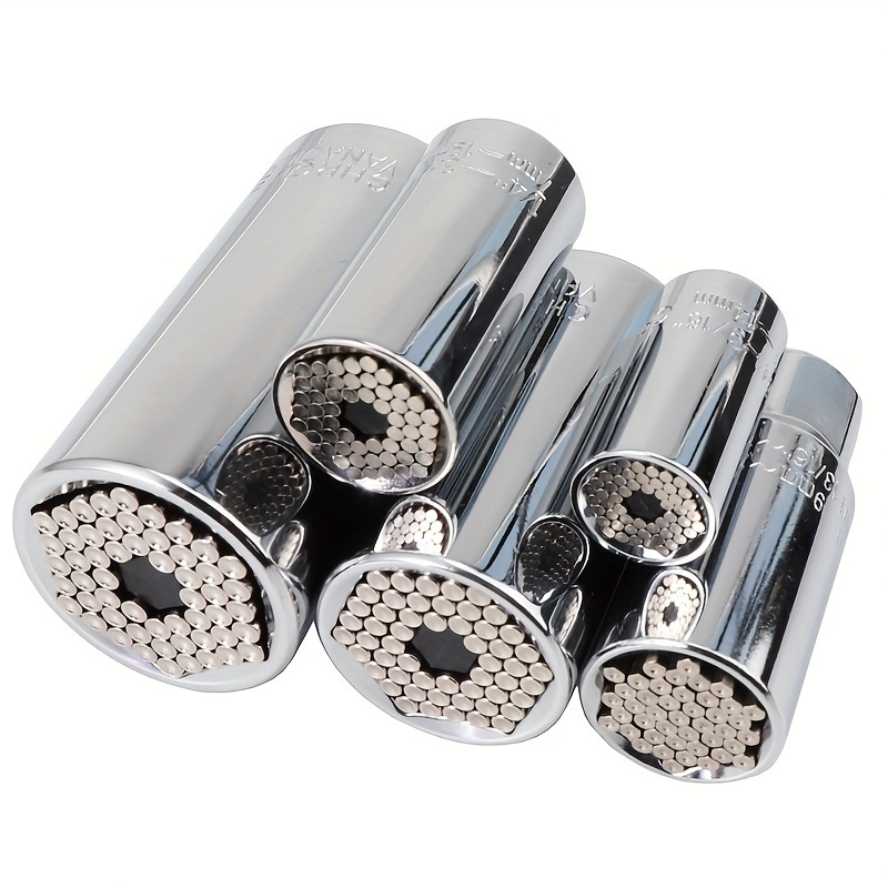 2pcs professional socket wrench set - stainless steel, adjustable 7-19mm, with ratchet wrench and drill bit adapter, alloy material, suitable for multiple applications, industrial tool kit