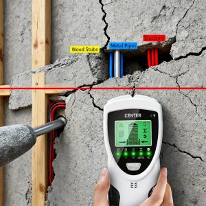 5in 1 Stud Detector with Intelligent Microprocessor Chip and HD LCD Display, Stud Sensor Beam Finders for the Center and Edge of Wood AC Wire Metal Studs Joist Pipe