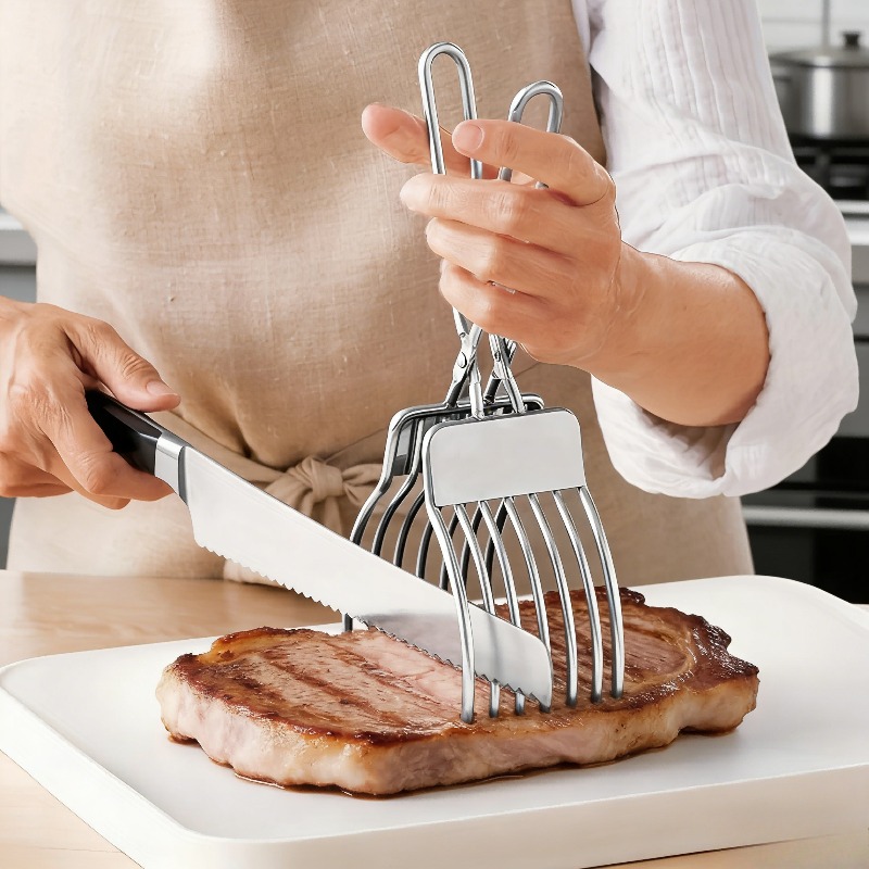 A Versatile Portable Barbecue Slicer Made of One-Piece Stainless Steel, Suitable for Slicing Meat, Ham, And Bread, Ideal for Both for Home And Outdoor Use - Image 5