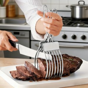 A Versatile Portable Barbecue Slicer Made of One-Piece Stainless Steel, Suitable for Slicing Meat, Ham, And Bread, Ideal for Both for Home And Outdoor Use