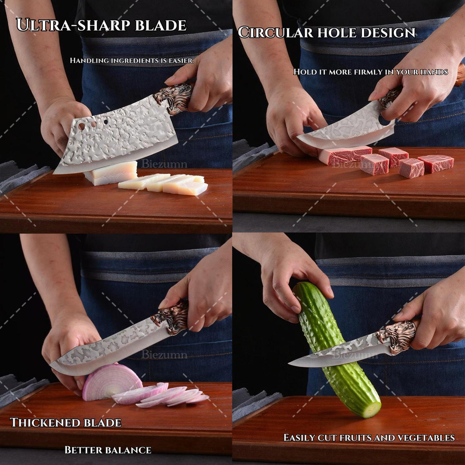 7pcs Kitchen Chef Knife Set; High Quality Chef's Knife; High Hardness Quality Steel Blade, Sharp and Durable; Essential Knives for Home Kitchen/dining; Meat Slicer Knife; Vegetable Knife; Fruit Knife; Butcher Knife; Chicken Deboning Scissors. - Image 9