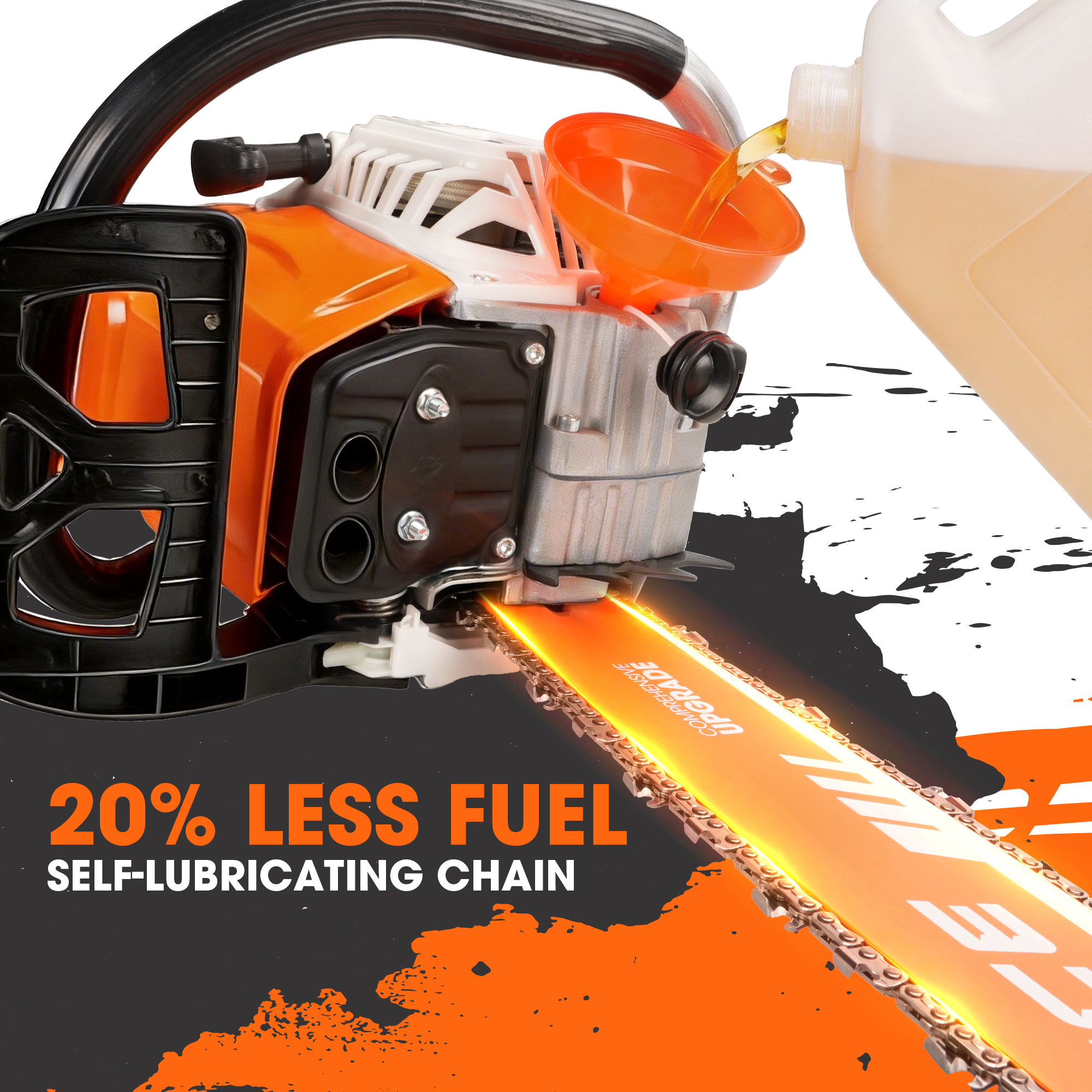 Professional 62CC Gasoline Chainsaw 20 Inch Chain Powerful 2-Stroke Motor for Heavy Duty Wood Cutting Logging Farm Use Durable Quiet Safe with Anti-Vibration Handle Additions Included - Image 5