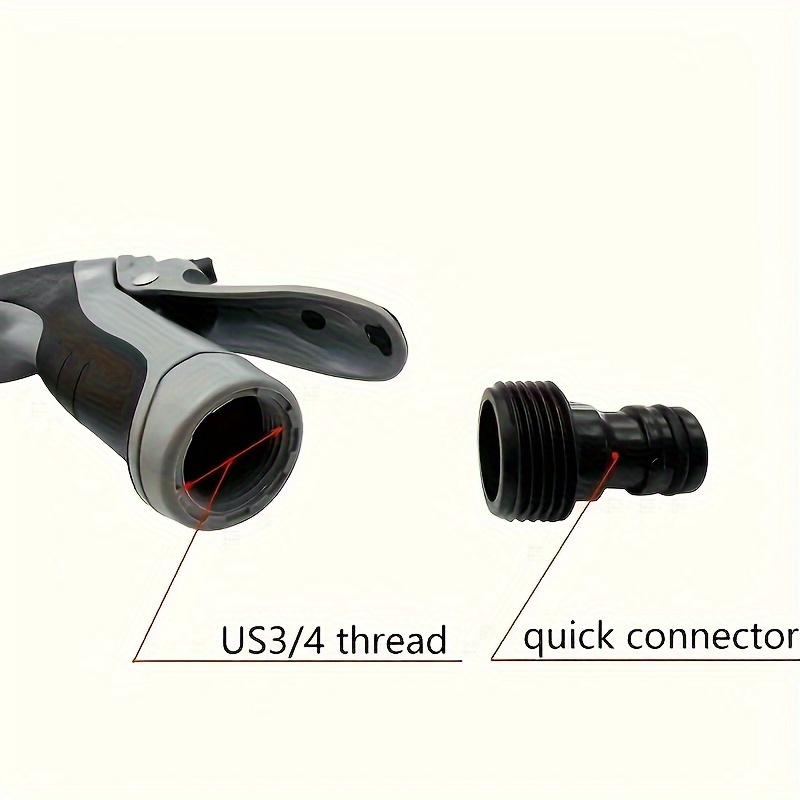 1pc Portable High-Pressure Car Wash Water Gun, Quick Connect Adapters for 3/4 Inch And 1/2 Inch, Multifunctional Garden Hose Nozzle, Adjustable Thickened Rod Spray, Suitable for Car Cleaning And Pet Washing - Image 9