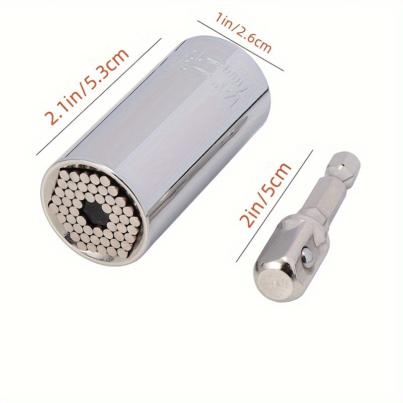 2pcs professional socket wrench set - stainless steel, adjustable 7-19mm, with ratchet wrench and drill bit adapter, alloy material, suitable for multiple applications, industrial tool kit - Image 3