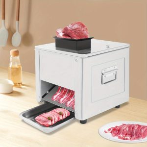 850W Commercial Meat Cutting Machine, Electric Slicer for Shredded Meat, Stainless Steel Blade of 0.59 Inches, Capable of Processing 330 Pounds Per Hour for Boneless Pork, Chicken, And Fish, Suitable for Home And Restaurant Kitchens