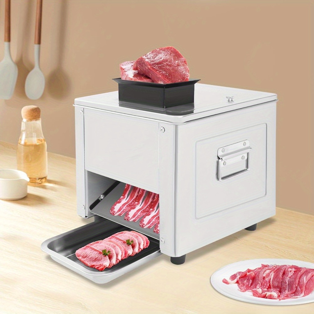 850W Commercial Meat Cutting Machine, Electric Slicer for Shredded Meat, Stainless Steel Blade of 0.59 Inches, Capable of Processing 330 Pounds Per Hour for Boneless Pork, Chicken, And Fish, Suitable for Home And Restaurant Kitchens
