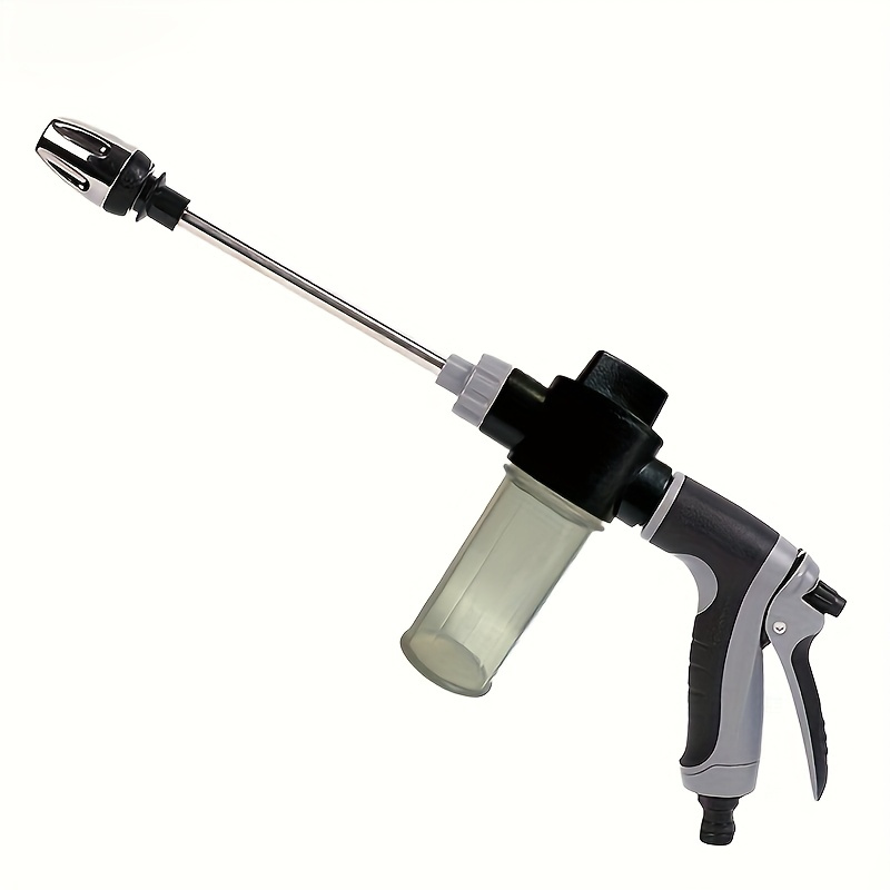 1pc Portable High-Pressure Car Wash Water Gun, Quick Connect Adapters for 3/4 Inch And 1/2 Inch, Multifunctional Garden Hose Nozzle, Adjustable Thickened Rod Spray, Suitable for Car Cleaning And Pet Washing - Image 2