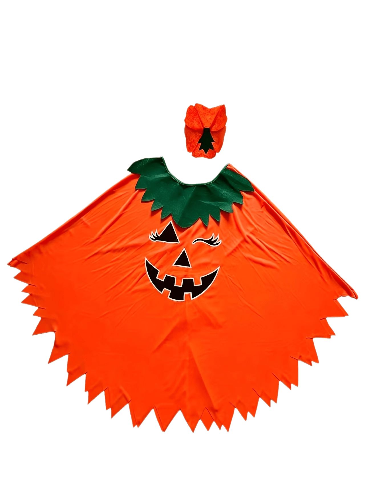 Halloween Costume Adult Glow-In-Dark Pumpkin Cape Set Cloak Party Dress-Up