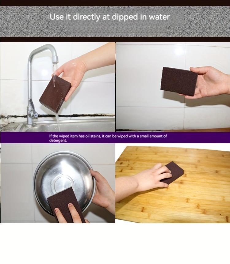 Diamond Sponge Cleaning Brush - Pot Bottom Cleaning Sponge - Rust Remover Sponge - Dish Sponge Block - Strong Degreaser - 1/3/6/9pcs - Cleaning Tools - Cleaning Supplies