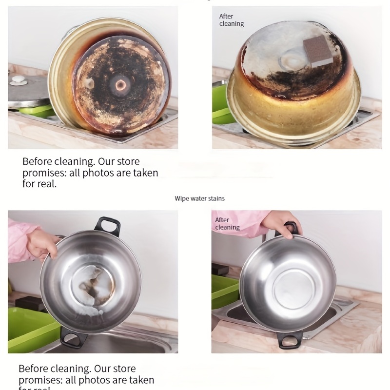 Diamond Sponge Cleaning Brush - Pot Bottom Cleaning Sponge - Rust Remover Sponge - Dish Sponge Block - Strong Degreaser - 1/3/6/9pcs - Cleaning Tools - Cleaning Supplies