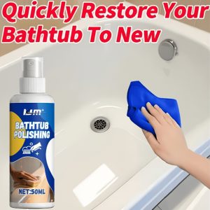 Professional Bath Remover Spray | Effective And Non-Abrasive, Stain And Yellowing Removal, Instant Shine Restoration, Gentle Formula for Bathroom And Toilet, Orange Scent, Calcium Carbonate Infused