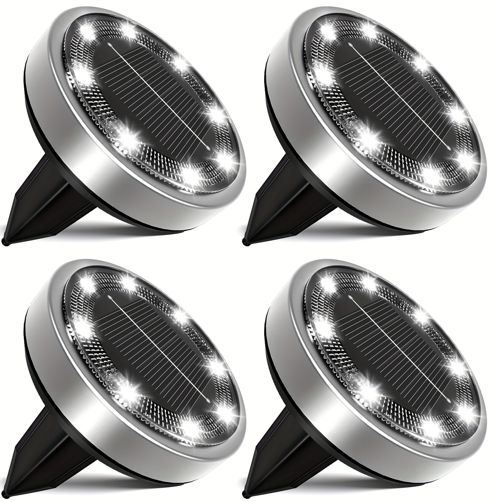 4/5/6/8/10/12/20pcs Super Bright Solar Ground Lights Outdoor(Regular/Mini Version) IP44Solar-powered In-Ground Lights Perfect For Garden Backyard Stairs Deck Swimming Pool Pathway Driveway Road Flower Bed Auto Off And On Easy To Install - Image 5