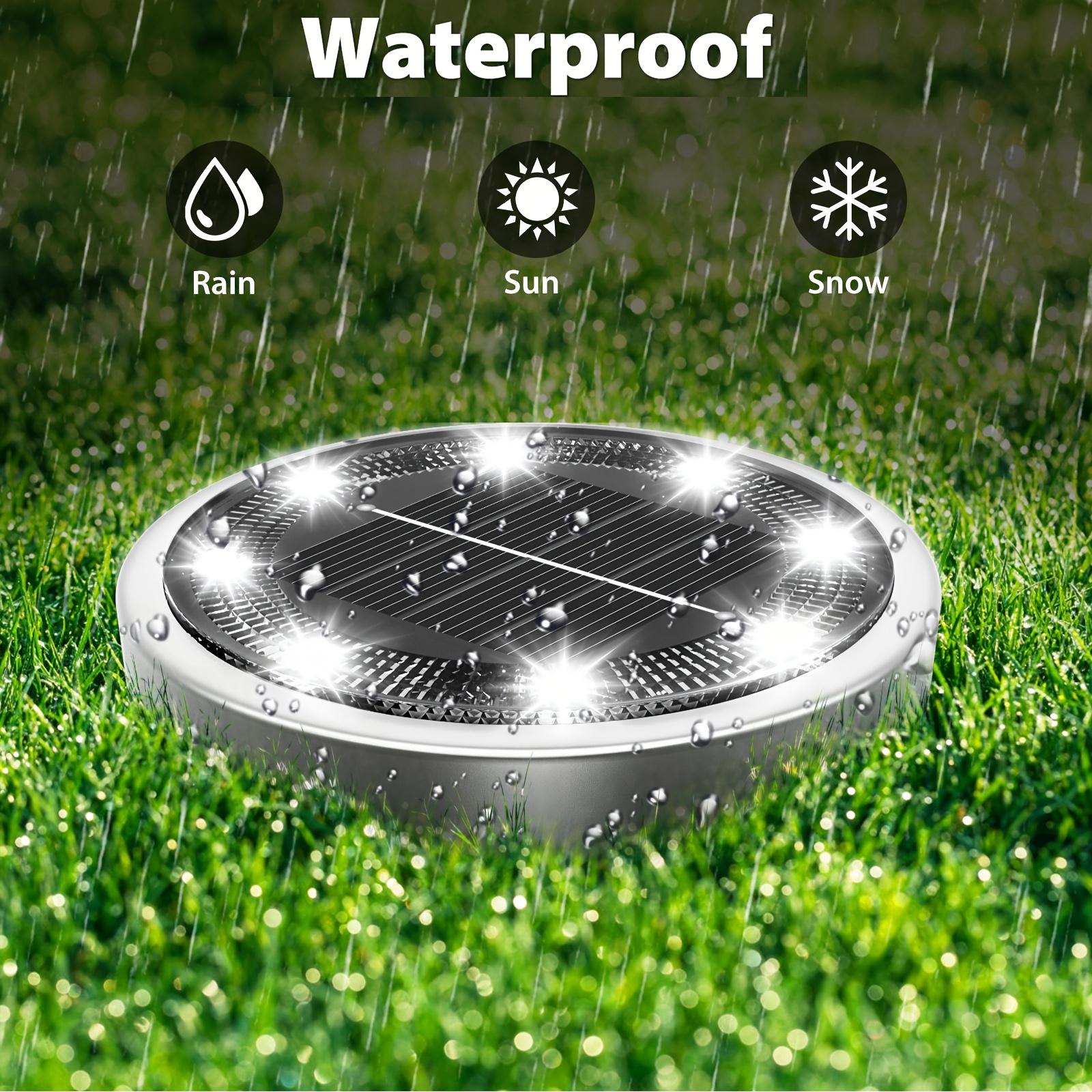 4/5/6/8/10/12/20pcs Super Bright Solar Ground Lights Outdoor(Regular/Mini Version) IP44Solar-powered In-Ground Lights Perfect For Garden Backyard Stairs Deck Swimming Pool Pathway Driveway Road Flower Bed Auto Off And On Easy To Install