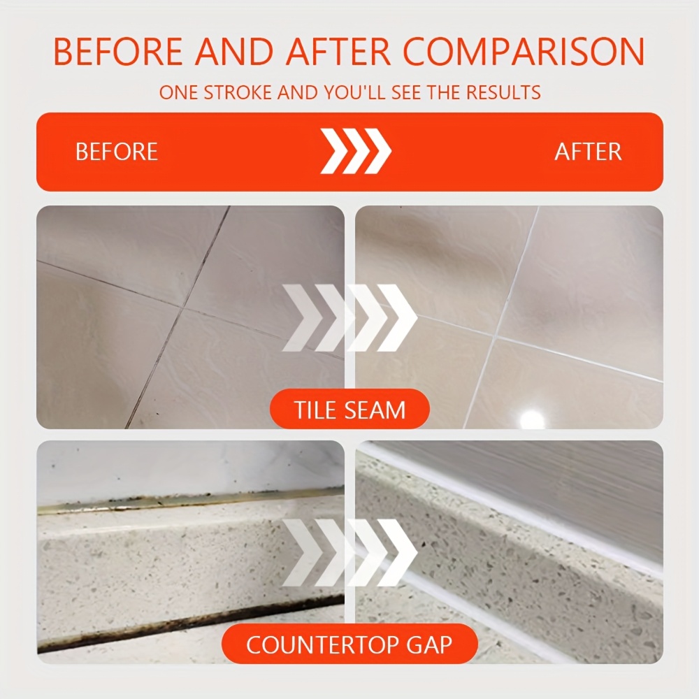 3pcs Tile Grout Pen, Wall Grout Marker, Non-Erasable Marker, Easy-to-Use White Filler, Suitable for Tile Floors and Bathroom Grout Repair