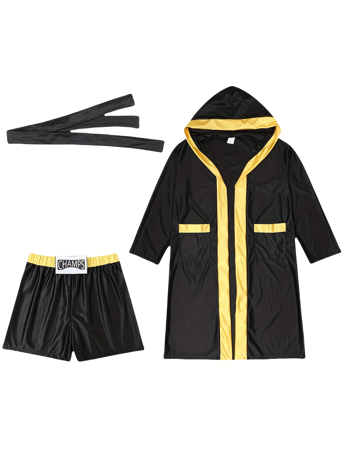 Halloween Adult Men And Women Couple Cosplay Boxing Game Suit, Battle Robe Sports Set, Boxer Warrior Costume Hooded Cloak, Free Fighting Combat Sanda Competition Appearance Battle Robe