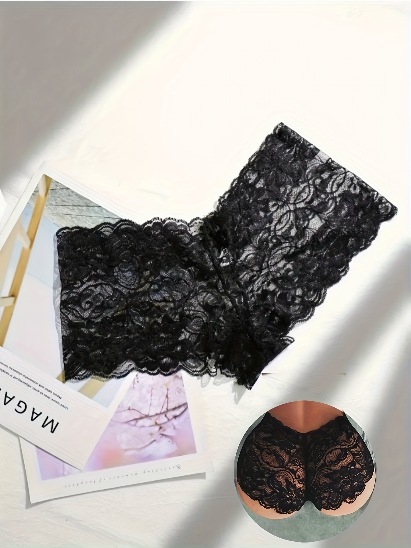 Sexy Lace Women'S Panties Single Pack - Lace Thong, Sensual Underwear, Seamless Comfort for Romantic Occasions, Bedroom Essential - Image 4